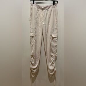 Superdown Beige Cream Silky Feel Lightweight Cargo Pants - Women’s Size Small